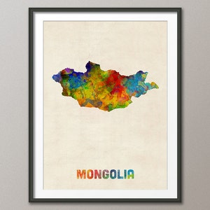 Mongolia Watercolor Map, Art Print (2726)