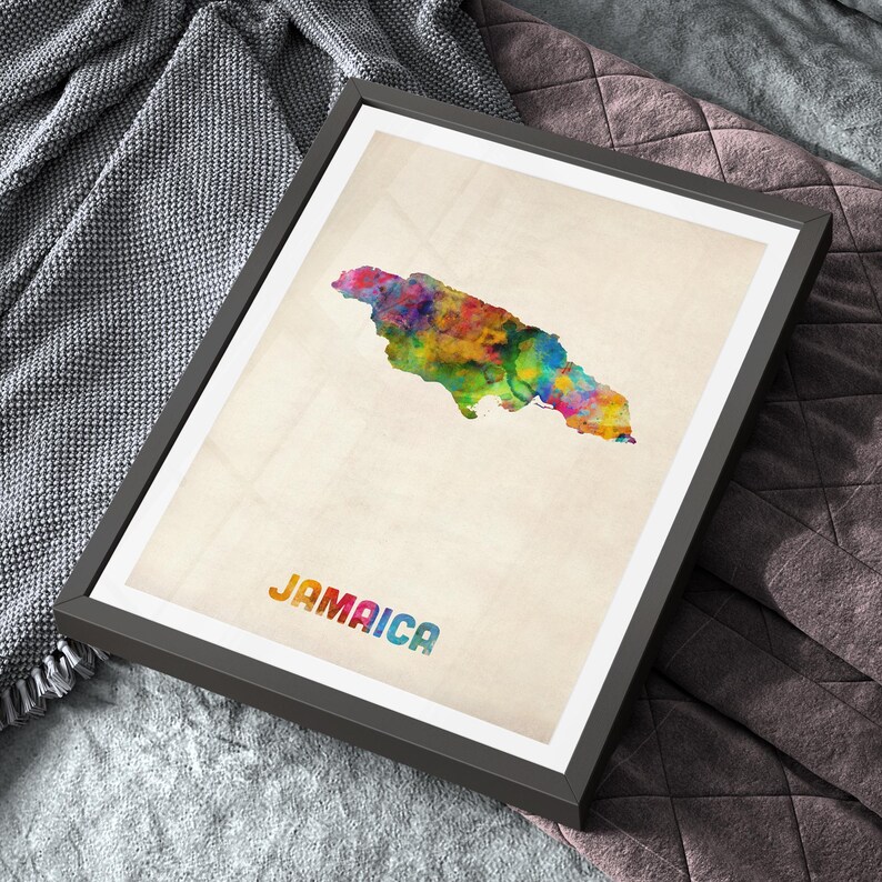 Jamaika Karte, Aquarell Kunstdruck Poster, Landkarte - JM (1337) Bild 5