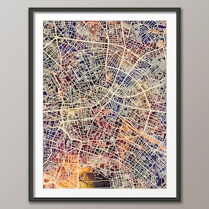 Berlin Map, Berlin Germany City Map, Art Print (3216)