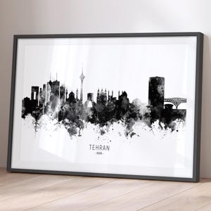 Tehran Skyline Iran, Cityscape Painting Art Print Poster BX (11487)