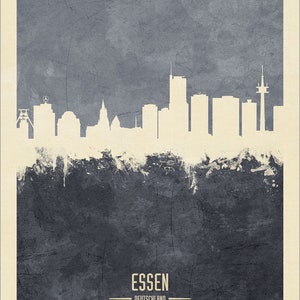 Essen Skyline, Essen Cityscape Germany, Watercolor Art Print Poster 4191 image 9