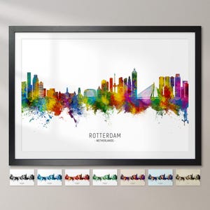 Rotterdam skyline Nederland, stadsgezicht schilderij kunstafdruk poster CX (28299)