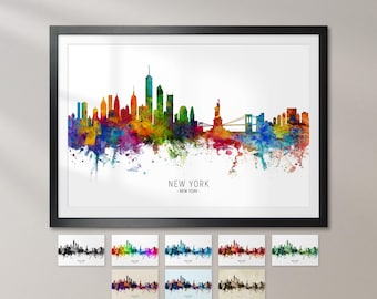NYC Skyline New York, Cityscape Art Print Poster KX (6515)