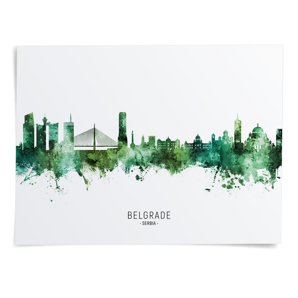 Belgrade Skyline Serbia, Cityscape Art Print Poster BX (22713