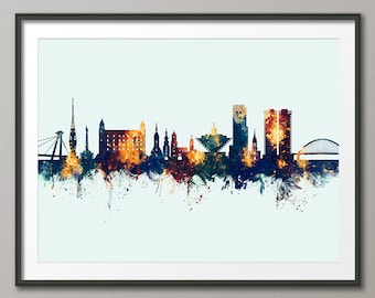 Bratislava Skyline, Bratislava Slovakia Cityscape Art Print Poster (8685)