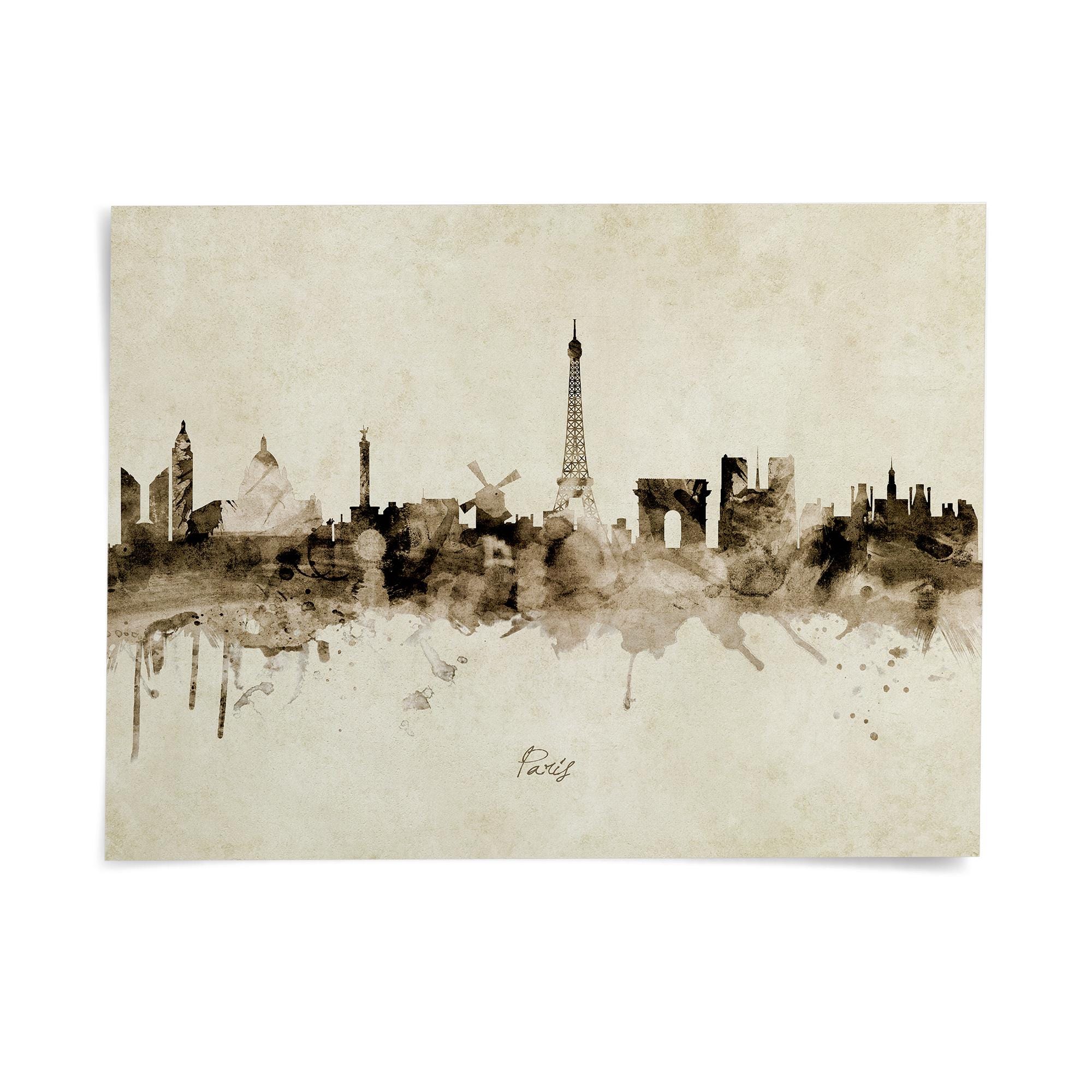 Paris Skyline France, Poster Print Cityscape Art ZX (6517) - Etsy