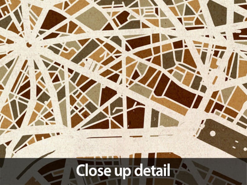 Paris France City Street Map Art Print 441 Etsy