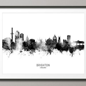 Brighton Skyline, Brighton England Cityscape Art Print Poster 15999 image 1