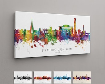 Stratford-upon-Avon Skyline England, Box Canvas Art Print (24427)