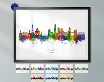 Kharkiv Skyline Ukraine, Poster Print Cityscape Art ZX (47962)