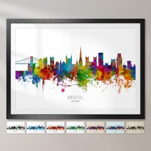 Bristol skyline Engeland, stadsgezicht schilderij kunst print poster CX (6580)