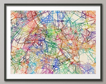 Paris Map, Paris France City Street Map, Art Print (2072)