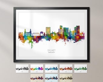 Sylhet Skyline Bangladesh, Cityscape Art Print Poster KX (44326)