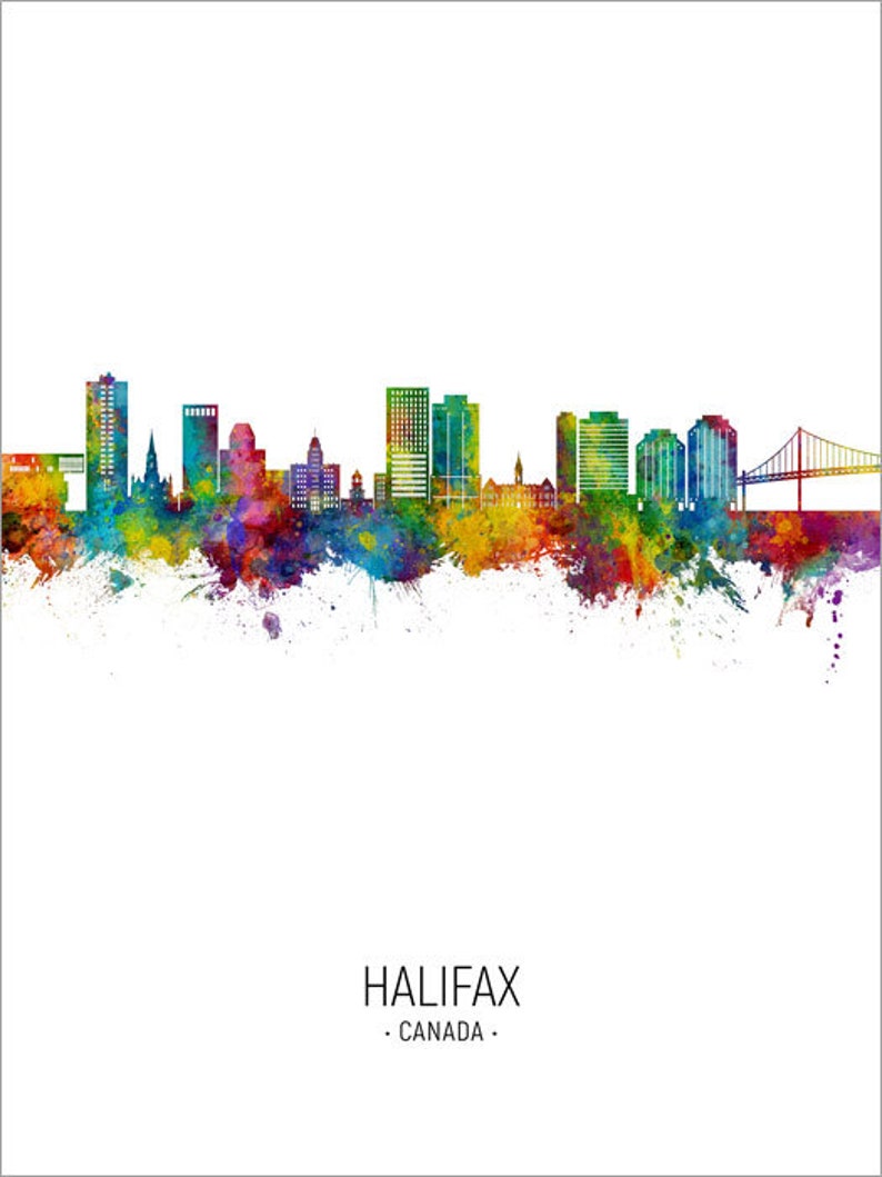 Halifax Skyline Halifax Canada Cityscape Art Print Poster Etsy UK