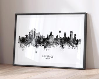 Liverpool Skyline England, Cityscape Art Print Poster BX (45022)