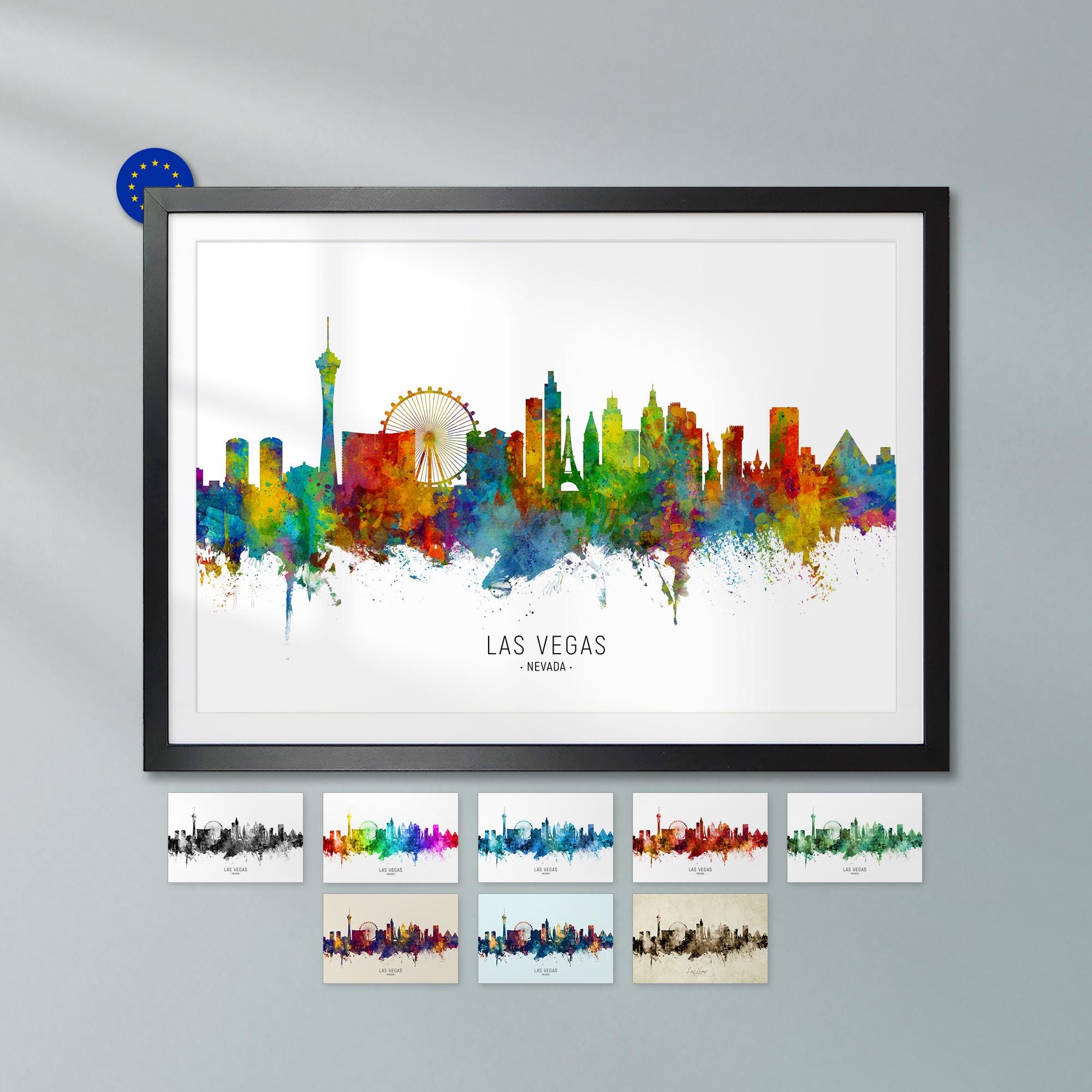 Las Vegas Cityscape Nevada, Skyline Art Print Poster ZX (14972) - Etsy