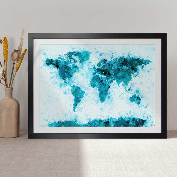 Paint Splashes World Map World Map Paint Splashes Digital Art By