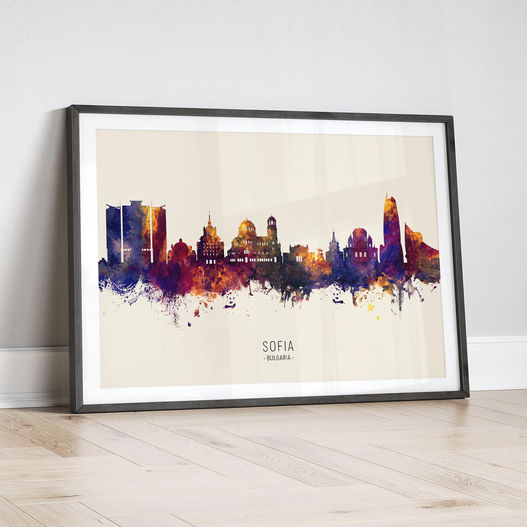 絵画 sofia Sofia Bulgaria Skyline, Painting Art Print Poster LX (15229) - Etsy