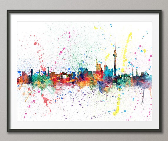 Berlin Skyline, Berlin Germany Cityscape Art Print (1968)