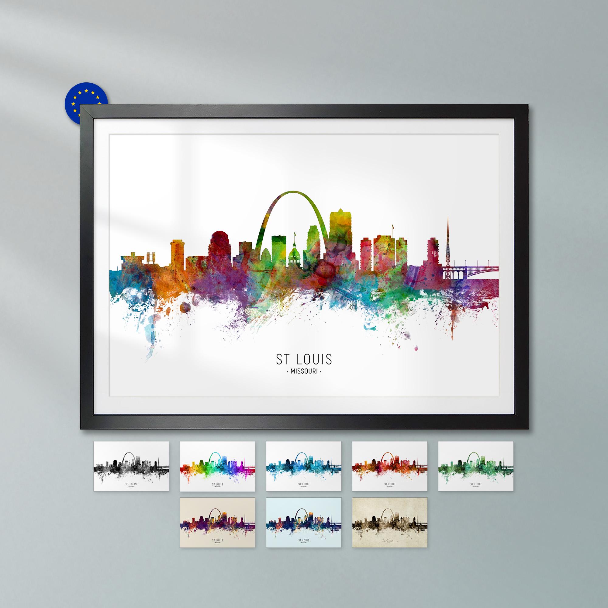 St Louis Skyline Missouri, Poster Print Cityscape Art ZX (6609) - Etsy
