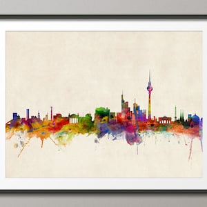 Berlin Skyline, Berlin Germany Cityscape Art Print (503)