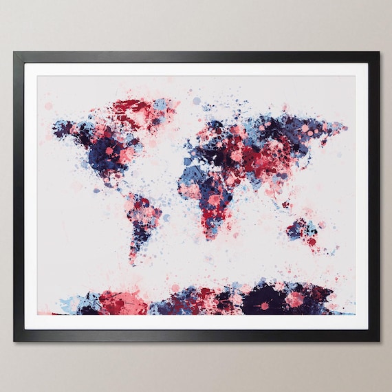 Paint Splashes World Map World Map Paint Splashes Digital Art By