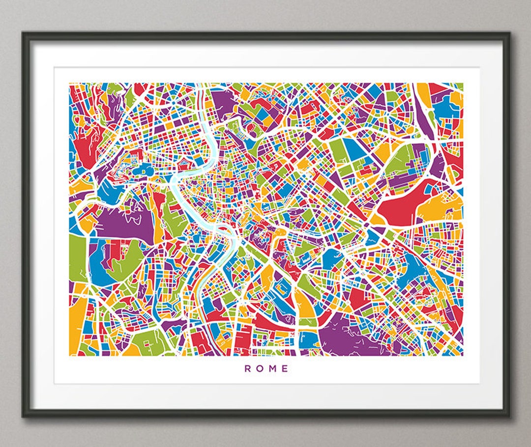 Rome Italy City Street Map, Art Print (2858) - Etsy