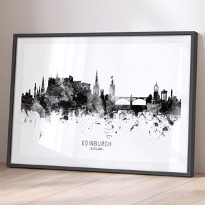 Ligne d'horizon d'Édimbourg en Écosse, affiche d'impression d'art peinture paysage urbain BX (11461)