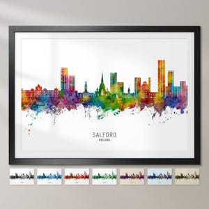 Salford skyline Engeland, stadsgezicht schilderij kunst print poster CX (25150)
