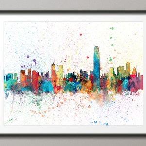 Hong Kong Skyline, Hong Kong China Stadtbild Kunstdruck (2013)