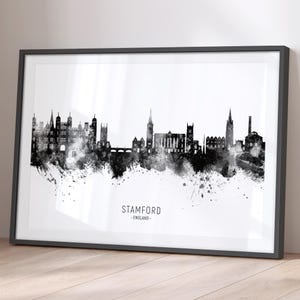Stamford Skyline England, Stadtansicht Malerei Kunstdruck Poster BOX ONE (27321)
