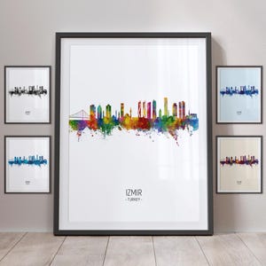 Izmir Skyline, Izmir Turkey Cityscape Art Print Poster Portrait PX (29803)