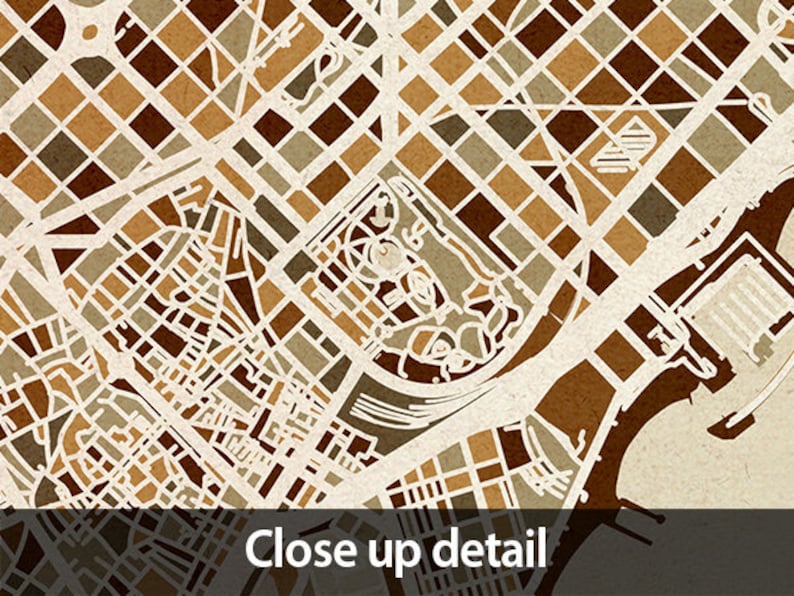 Barcelona Map, Spain City Map, Art Print (6465) - Etsy