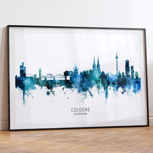 Cologne Cityscape Deutschland, Skyline Wall Art Poster Print RX (20526)
