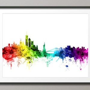 Impresión artística del horizonte de la ciudad de Nueva York, paisaje urbano de la ciudad de Nueva York (2429)