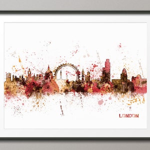 London Skyline, London Stadtansicht England, Kunstdruck (483)