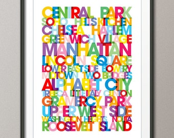 Manhattan Boroughs Bus Blind, Art Print (780)