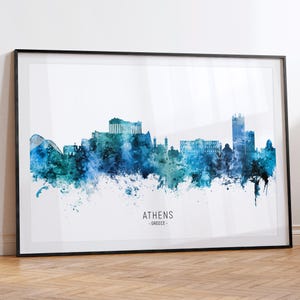 Athen Griechenland Stadtansicht, Skyline Wand-Kunst Poster RX (20767)