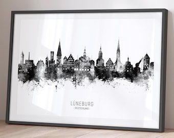 Póster con impresión artística de la ciudad de Luneburgo, Alemania, BX (27692)