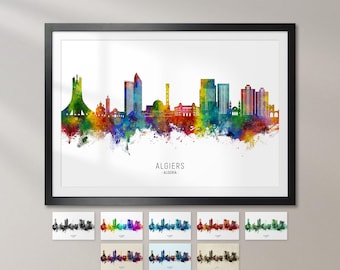 Algiers Skyline Algeria, Cityscape Art Print Poster KX (30133)