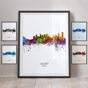 Calgary Skyline, Calgary Canada Cityscape Art Print Poster Portrait PX (4995)
