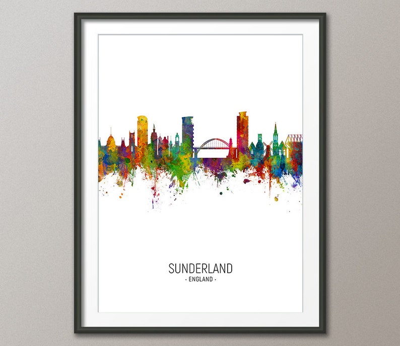 Sunderland Skyline Sunderland England Cityscape Art Print Etsy