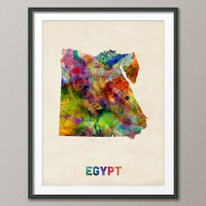 Egypt Watercolor Map, Art Print (537)