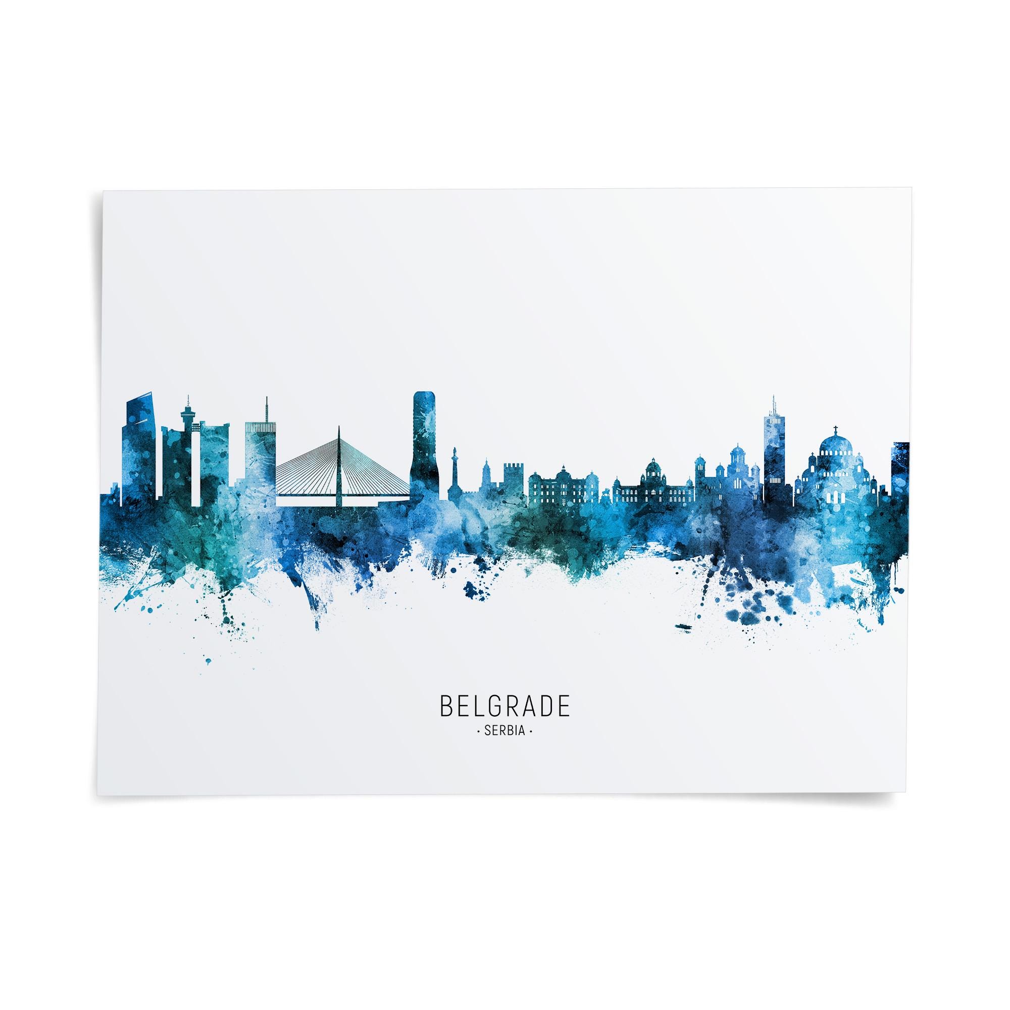 抽象画（版画）【ベオグラード Belgrade】 Belgrade Skyline Serbia, Poster Print Cityscape Art ZX (22712) - Etsy