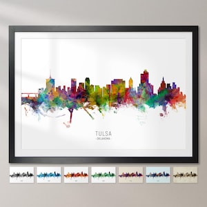 Póster con impresión artística de la pintura del paisaje urbano de Tulsa, Oklahoma (6636)