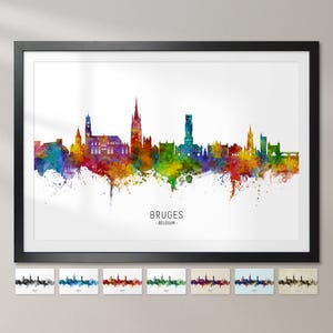 Póster con impresión artística de la ciudad de Brujas, Bélgica, CX (15698)