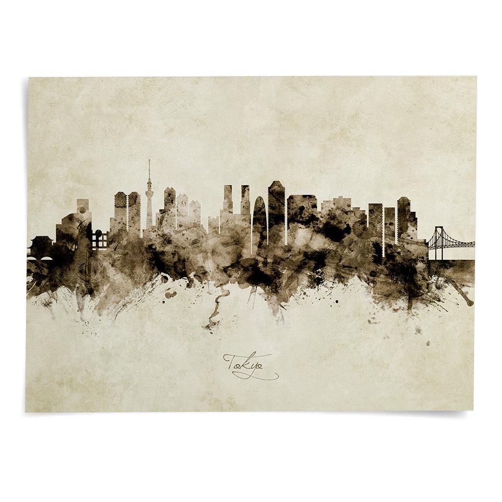 Tokyo Cityscape Japan, Skyline Wall Art Poster Print RX (20644) - Etsy