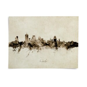 the skyline of a city, with a focus on the tallest buildings and architectural elements.