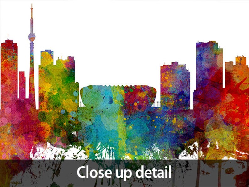 Johannesburg Skyline South Africa Cityscape Painting Art Etsy