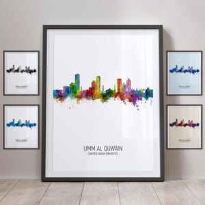 Umm Al Quwain Skyline, Umm Al Quwain United Arab Emirates Cityscape Art Print Poster Portrait PX (28758)